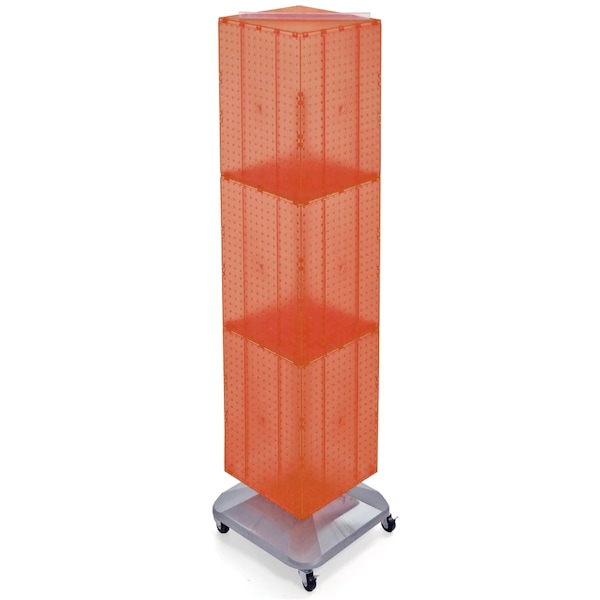 Four-Sided Pegboard Tower Revolving Display Panel Size 14"W x 60"H